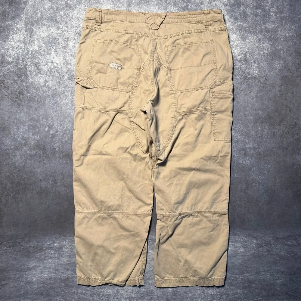 Life is Good Mens XXL Carpenter Pants Tan‎ Khaki Workwear 38/40x30 Cotton Canvas